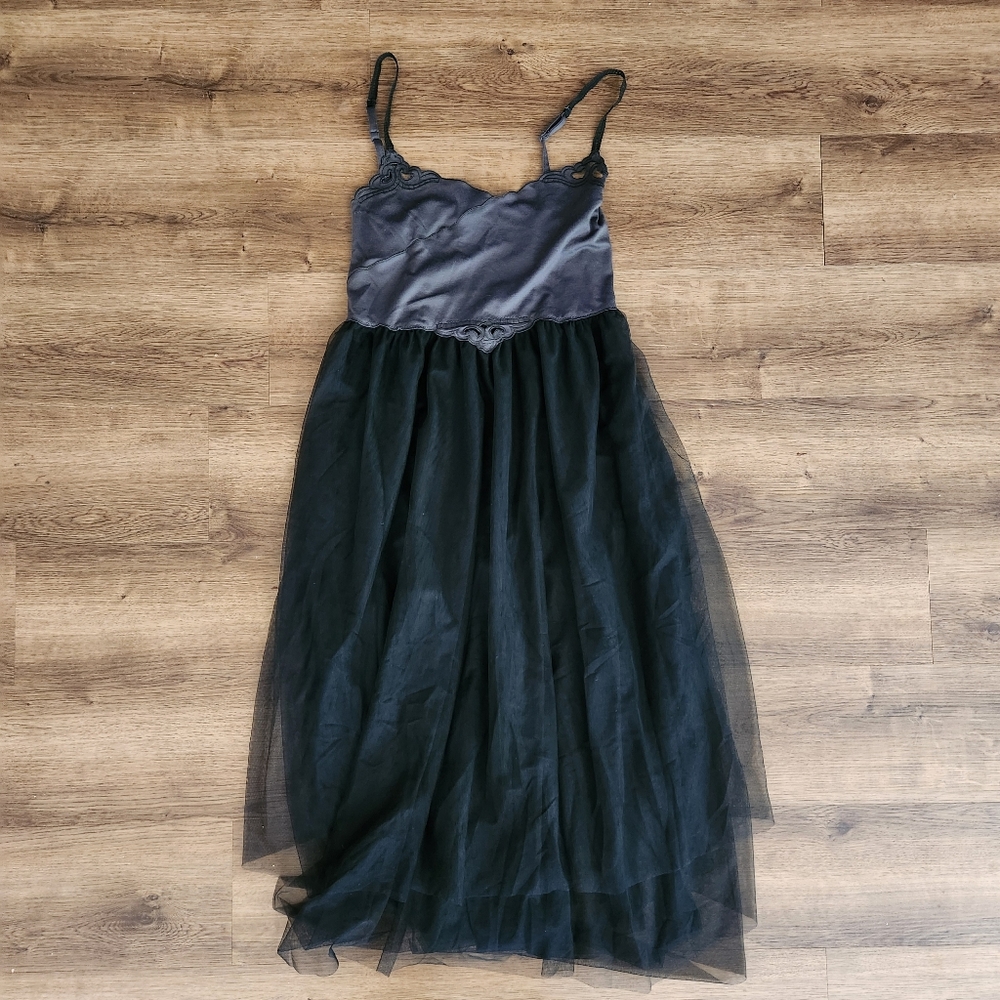 Free People Black and Gray Dress